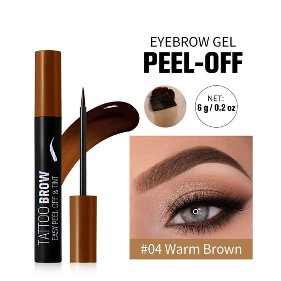 Tear Off Eyebrow Cream for Makeup Application - Waterproof Sweatproof Eyebrow Tint for Natural Long-Lasting Shape - Quick Dry Eyebrow Makeup Cream for Women Daily Use at Home or On-the-Go