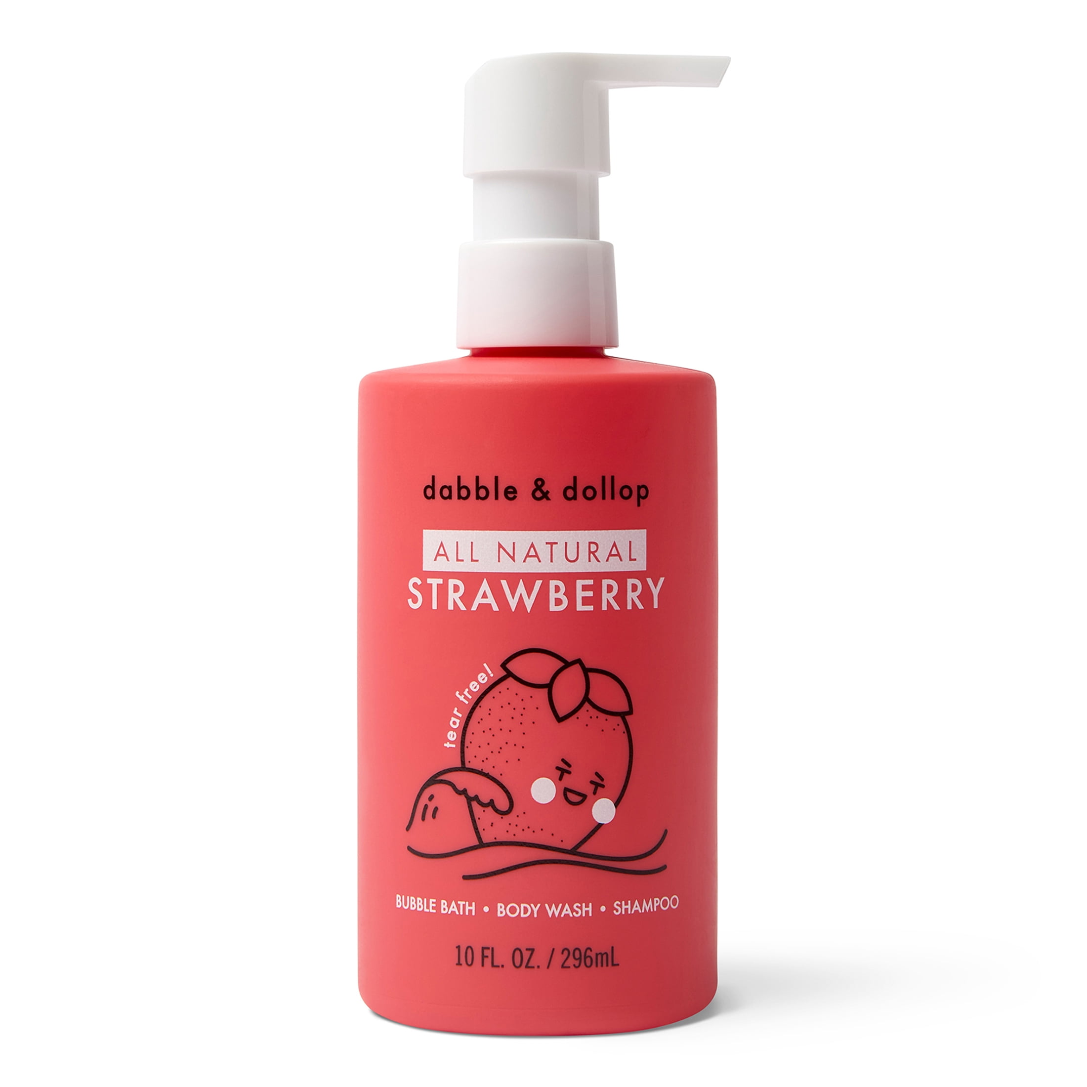 Dabble & Dollop Strawberry 3-in-1 Shampoo, Body Wash & Bubble Bath, 10 fl oz