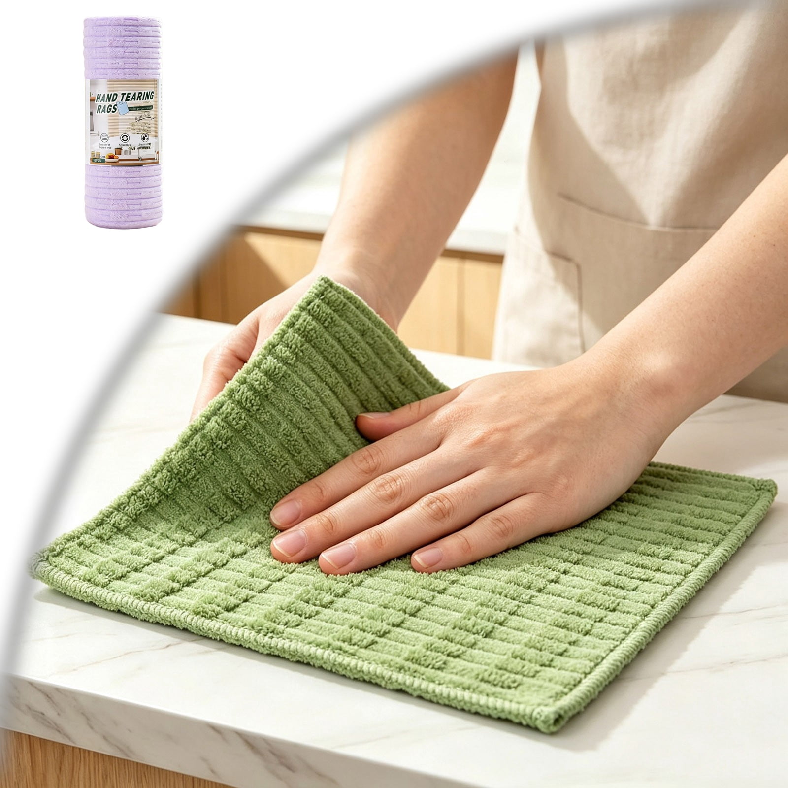 Tear Off Microfiber Towel Roll, 20 Pack Bamboo Cleaning Cloths ...
