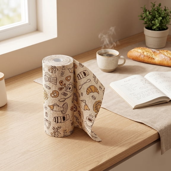 Tear Off Kitchen Cleaning Cloth Roll Dry and Wet Use Oil Absorbing Cleaning Towels for Stove Countertop Sink and Cookware