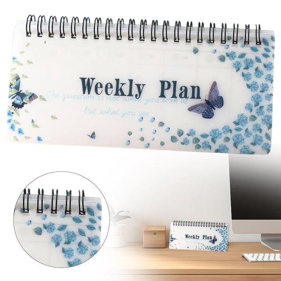 Tear-Off Weekly Planner - Butterfly Design - Spiral Schedule Organizer