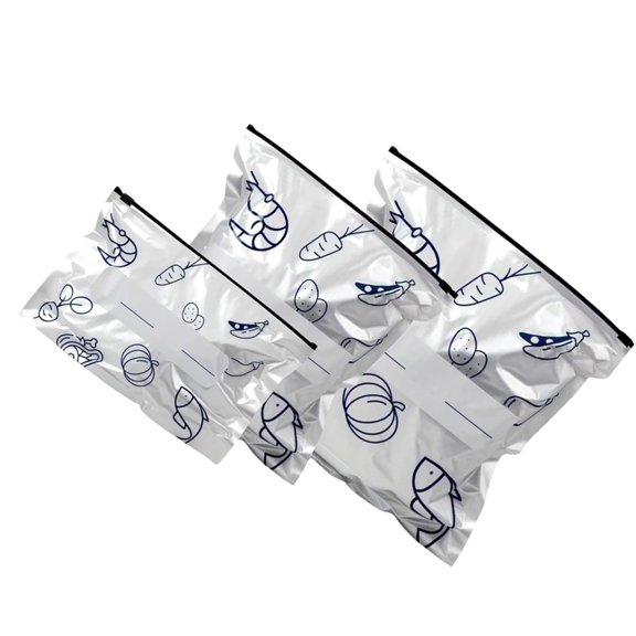 Tear Resistant Aluminum Foil Food Bags Expandable Bottom Kitchen Organization