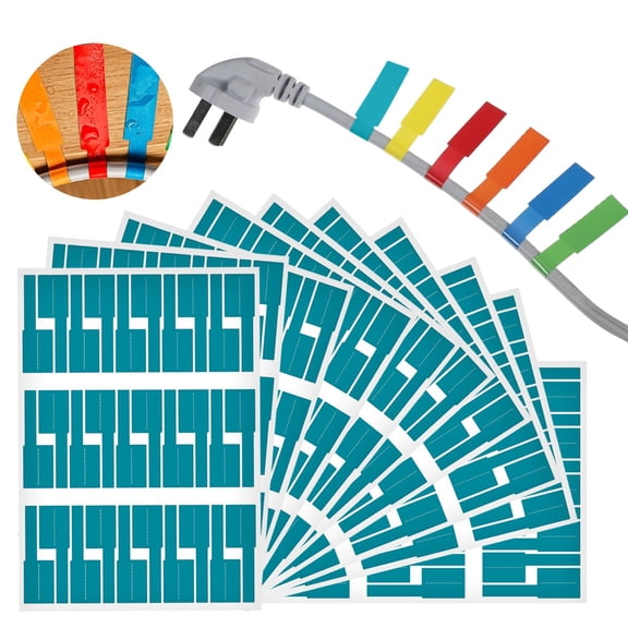 Tear Resistant Cable Labels, 10 Pcs Waterproof Cable Tags Wire Labels for Management, Cord Label Can Write On, Self Adhesive Wire Label Printable for Laser Printer and Handwriting, Lake Blue