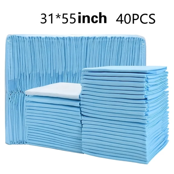 Tear-Resistant Disposable Bed Pads 31"x55" 40 Count Absorbent Underpads,Thicker Extra Large Incontinence Bed Pads, Pee Pads for Adults, Kids, Elderly, Pets