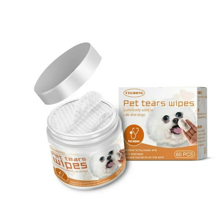 Natural Tear Stain Remover Wipes for Dogs Cats, Safe Eye Stain - Main Image