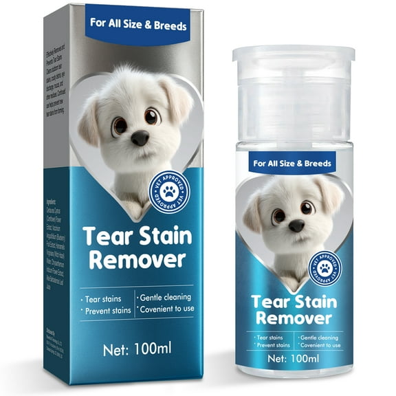 Tear Stain Remover for Dogs&Cats, Effectively Cleans Tear Stains, Gently Cleanse & Brighten Your Pet’s Eyes, Removes Tear Stains, 100ML
