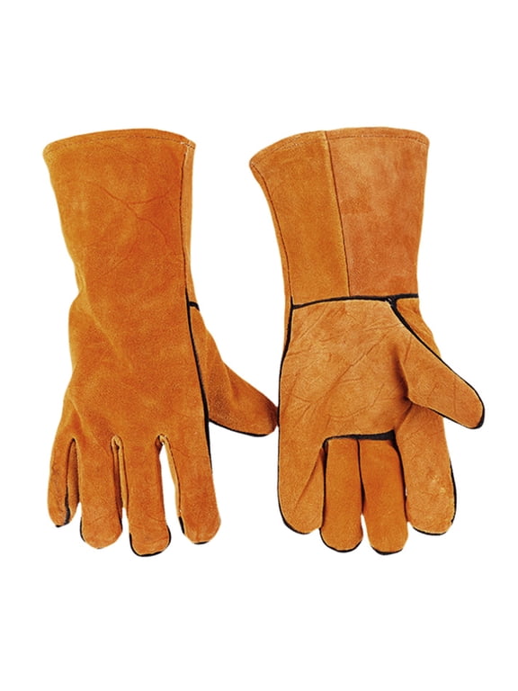 Welding Gloves Heat Resistant Leather High-temperature Resistant Gloves Protect You from Welding Sparks,Hot Coals