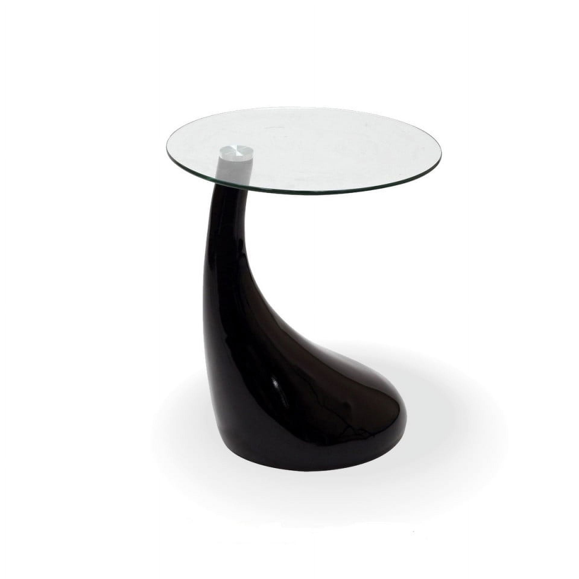 Centeno Round Clear Glass Top Pedestal End Table
