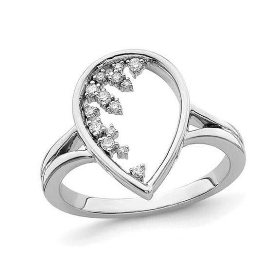 TearDrop Solitaire Split Shank Women's Engagement Rings 1.9 Ct Diamond 14K White Gold Over