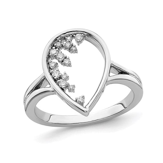 TearDrop Solitaire Split Shank Women's Engagement Rings 1.9 Ct Diamond 14K White Gold Over