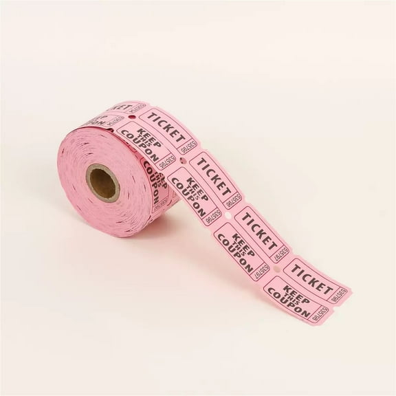 Tearable Admission Coupons, Numbered Prize Draw, Raffle Tickets, Perforated Easy-Tear, Event & Party Supplies, Pink, 2*2",500 Count