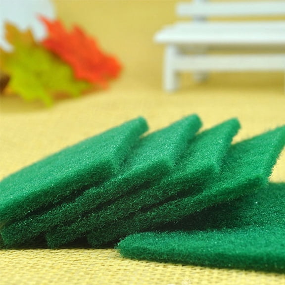 Tearable Cleaning Sponge | Dishwashing Scrub Brush & Scouring Pad for Kitchen Sinks | 10-Pack Green Microfiber Sponges