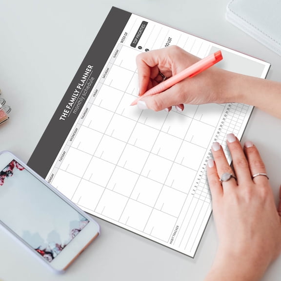 Tearable Monthly Planner Notebook - 52 Page No Notes Organizer, Sustainable Eco-Friendly Paper, Reusable Sticky & Gentle on Surfaces, Perfect for Home Sch00l Office Productivity & Goal Tracking