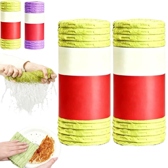 Tearable Plush Cleaning Cloth Roll, Multipurpose Reusable Tear-Off Cleaning Cloth Roll, Kitchen Towels for Daily Household Cleaning of Tableware, Cooktop, Glassware and Cabinets