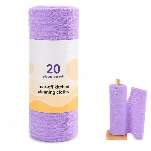 Tearable Plush Cleaning Cloth Roll, Roll Reusable Cleaning Lazy Rag | Washable Microfiber Towel Roll Magic Kitchen Paper Towels for Household Super Absorbent Lint-Free Rags(3Green)