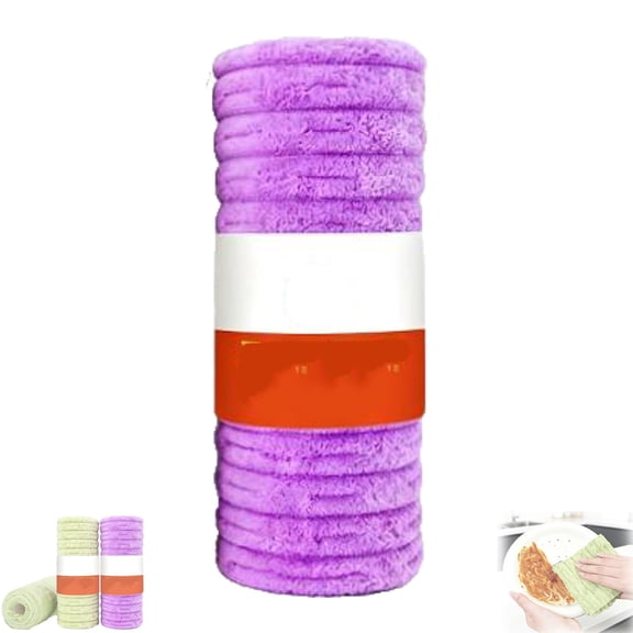 Tearable Plush Microfiber Cleaning Cloth Roll – Multipurpose Reusable Tear-Off Cleaning Cloth Roll – Microfiber Towel Roll for Kitchen, Cooktop & Daily Household Cleaning