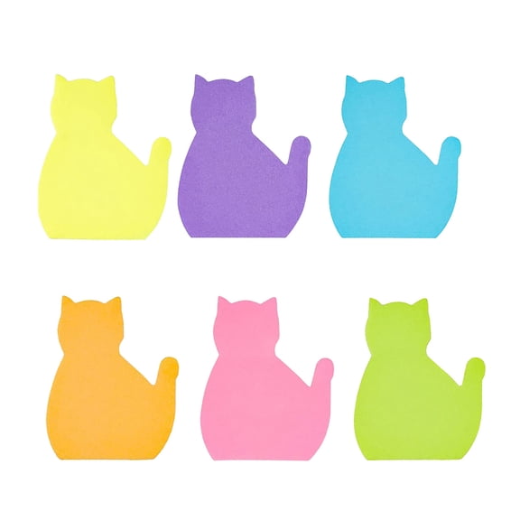 Tearable Super Sticky Notes Memo Pad Set, Colorful Animal Special Cutouts Page Markers, Smooth Writing No Wrinkle for teen Adults Planner Journaling, 6* Sticky Notes