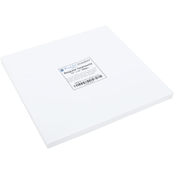 Tearaway Embroidery Stabilizer by Threadart | 1.6 oz Medium Weight | 11x11 100 Precut Sheets | For Machine Embroidery