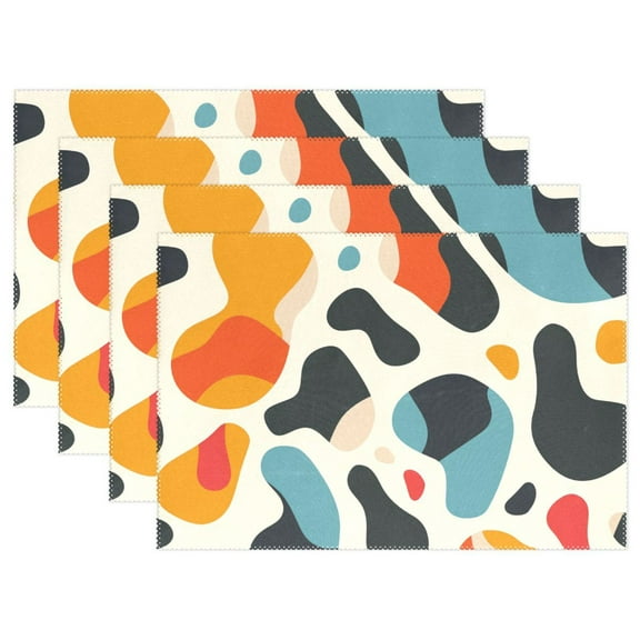 Teardrip Oval 12×18 inch Placemats Heat Resistant Washable Foldable Rectangular Placemats Set Decoration Indoor Outdoor for Kitchen Dining Table 6PCs