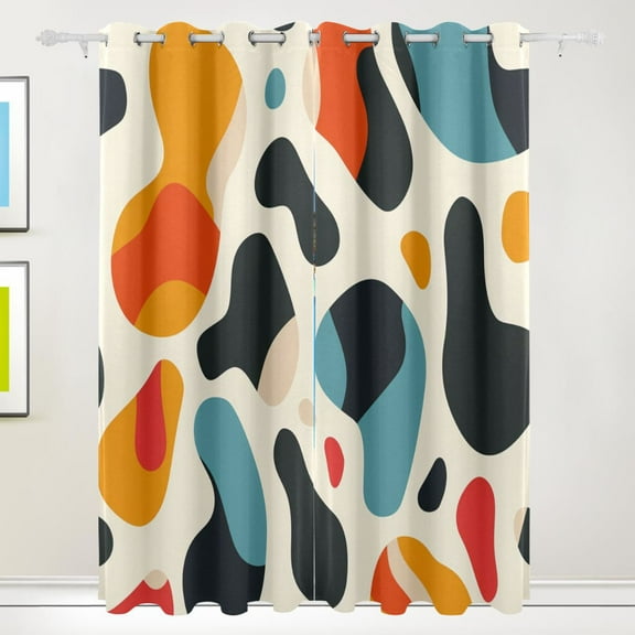 Teardrip Oval Black Out Curtains 72 Inch Length Curtains for Sliding Glass Doors Bedroom Living Room 2 Pack