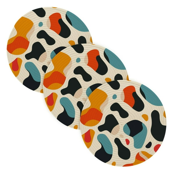 Teardrip Oval Trivet Mats Woven Pot Holders 3Pcs Non-Slip Heat Resistant for Hot Pots Pans Pats