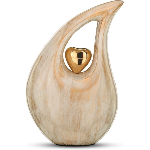 Teardrop Ash Urns Small for Ladies and Human Ashes 250 ML Capacity, 6 Inches Tall with Secured Bottom Lid, Includes Complimentary Velvet Bag, Ideal Keepsake Box for Sharing Ashes, Keepsake Company