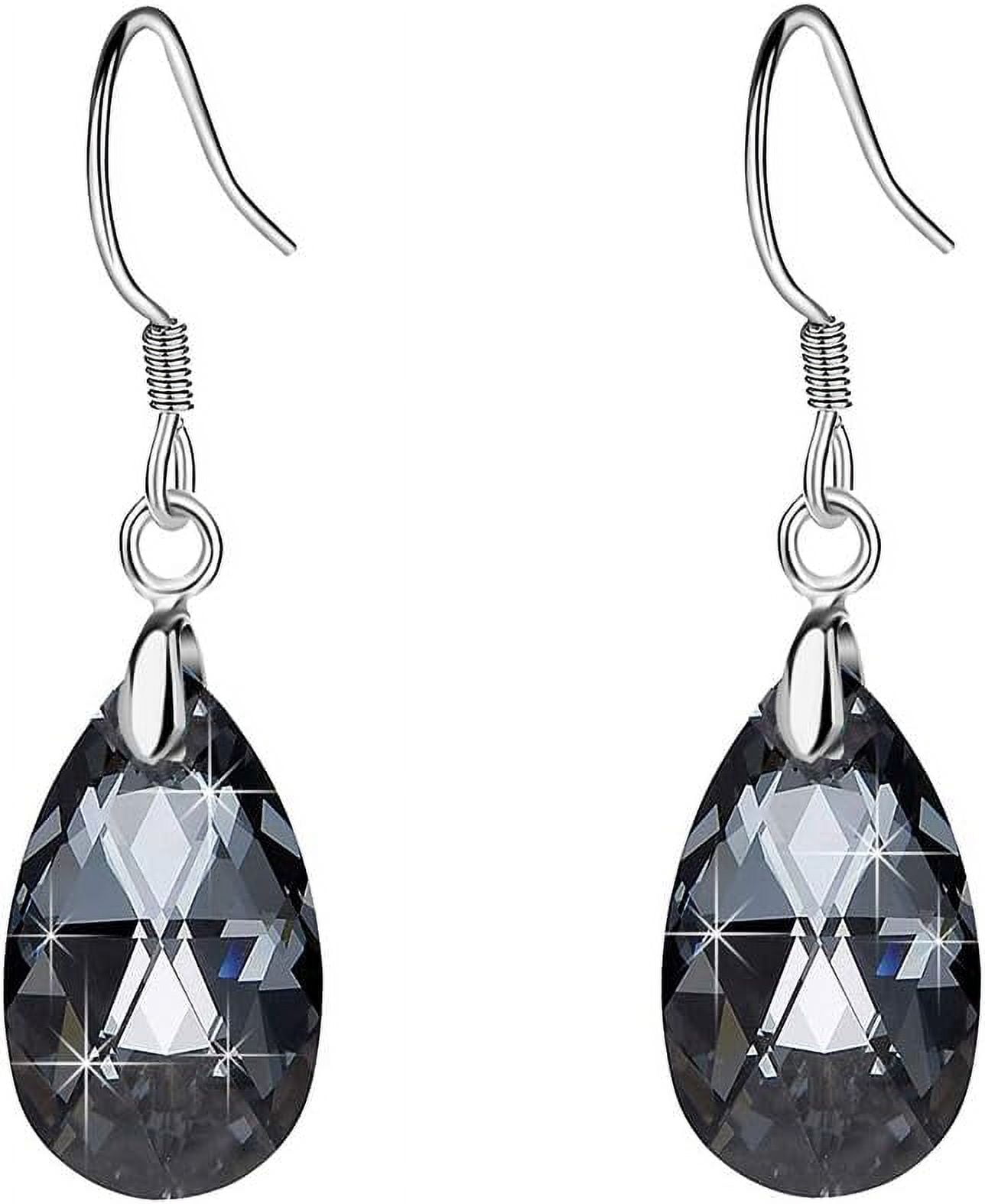 Teardrop Austrian Crystal Drop Dangle Earrings For Women 925 Sterling Silver Hook Hypoallergenic Jewelry[Z7252]
