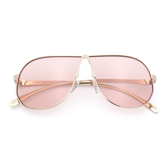Teardrop Aviator Sunglasses for Men Gradient Lens Lightweight Metal Frame UV400 Pilot Shades Gold Frame - Rose Lens
