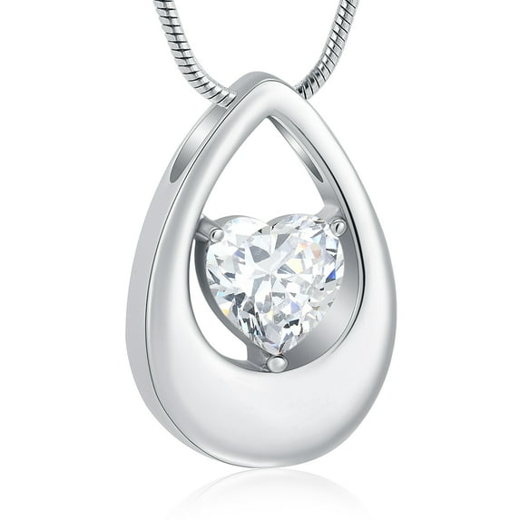 Teardrop Cremation Jewelry Memorial CZ Teardrop Ashes Keepsake Urns Pendant Necklace for urn Necklaces Ashes Jewelry Gifts