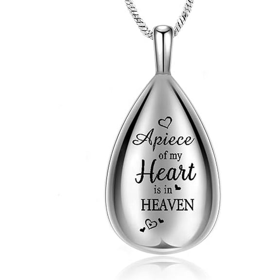 Teardrop Cremation Jewelry MemorialUrn Necklace for Ashes Teardrop Ashes Keepsake Urns Pendant Necklace - A Piece of My Heart