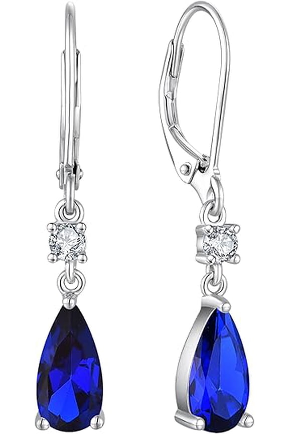 Teardrop Dangle Earrings for Women 925 Sterling Silver Drop Earring Cubic Zirconia Leverback Jewelry