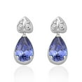 thumbnail image 1 of Teardrop Dangle Simulated Tanzanite Cubic Zirconia Earringss Sterling Silver, 1 of 2