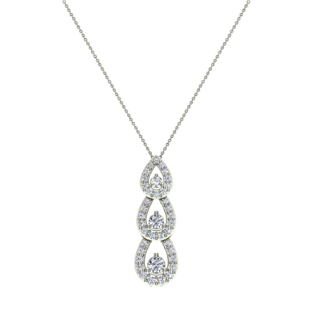 Waterfall V Shape Diamond Necklace in 18k White Gold » Long Island, NY  Jewelry Store