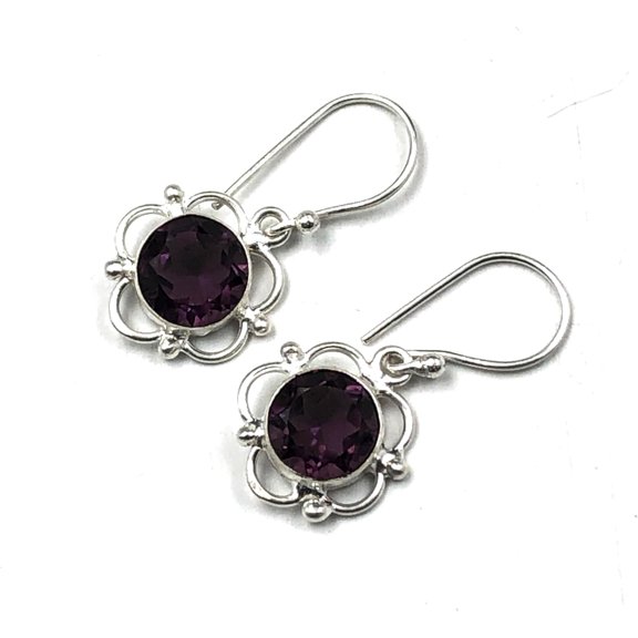 Teardrop Earrings 925 Sterling Silver Round Shape Earring, Filigree Dainty Drope Dangle Earrings, Handmade Gemstone Jewelry. Leverback Earrings. Birthday Gift For Sister/Friends[i458]