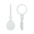 thumbnail image 1 of Rosec Jewels Teardrop Earrings with Certified Moissanite for Women, Hoop Drop Earrings, 10K White Gold, 1 of 9
