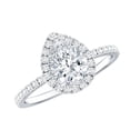 thumbnail image 1 of Rosec Jewels Teardrop Engagement Ring for Women - Pear Shape Moissanite (5X7 mm, D-VS1 Quality), 14K White Gold, US 9.00, 1 of 8