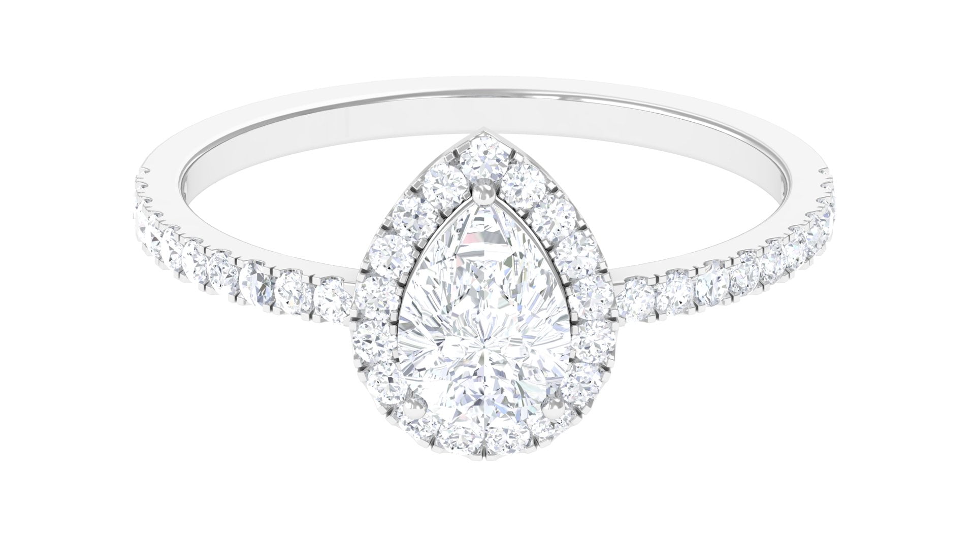 Teardrop Engagement Ring for Women Pear Shape Moissanite (5X7 mm