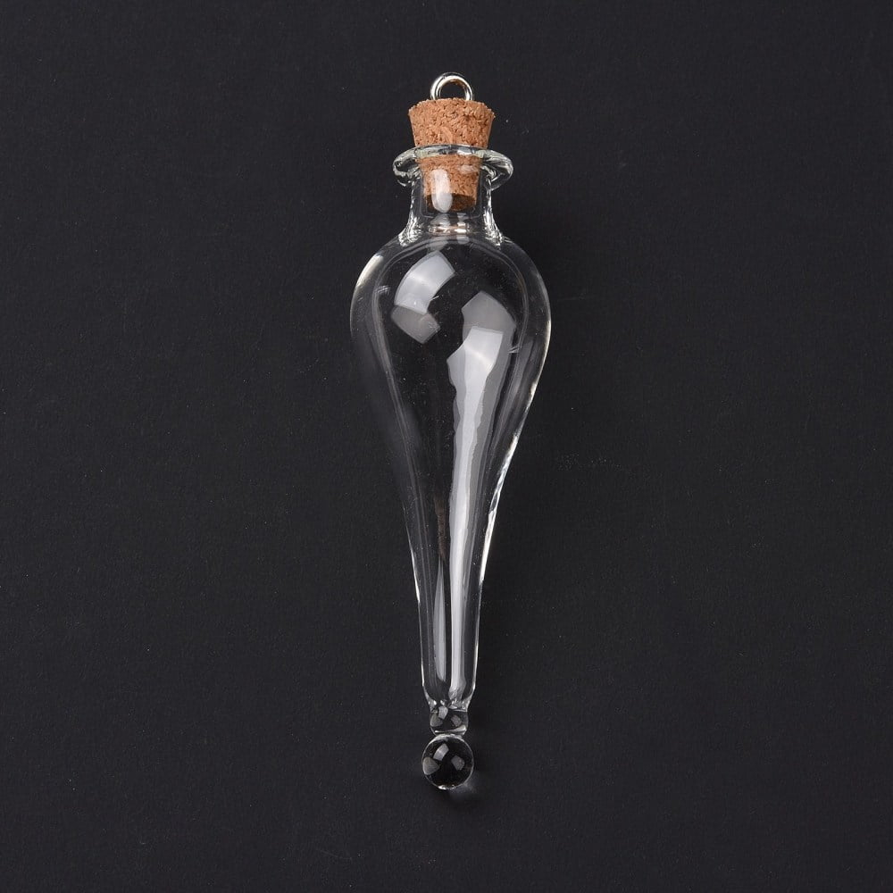 Teardrop Glass Cork Bottle Big Pendants Glass Empty Wishing Bottle ...