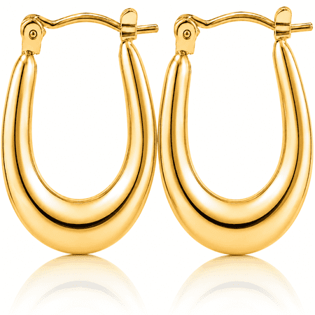 Eclipton ® Plated Gold Hoop Earrings for Women, Hypoallergenic Chunky Hoop Earrings Jewelry for Gifts
