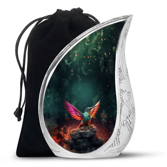 Teardrop Humming Bird Urn, Cremation Urn, Large Urn For Human Ashes Adult Male, Funeral Urn For Human Ashes Adult, Urn Human Ashes Adult, Decorative Urn For Mom Ash, Metal Urn, Memorial Urn 10 Inch