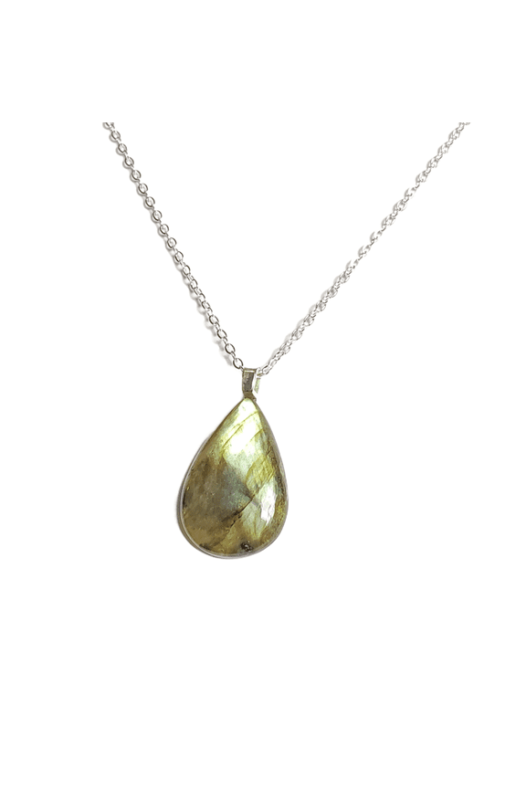 Teardrop Labradorite Pendant Necklace