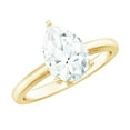 thumbnail image 1 of Rosec Jewels Certified Moissanite Teardrop Engagement Ring for Women - 7X10 mm Pear Shape - D-VS1 Authentically Quality, 10K Yellow Gold, US 8.50, 1 of 9