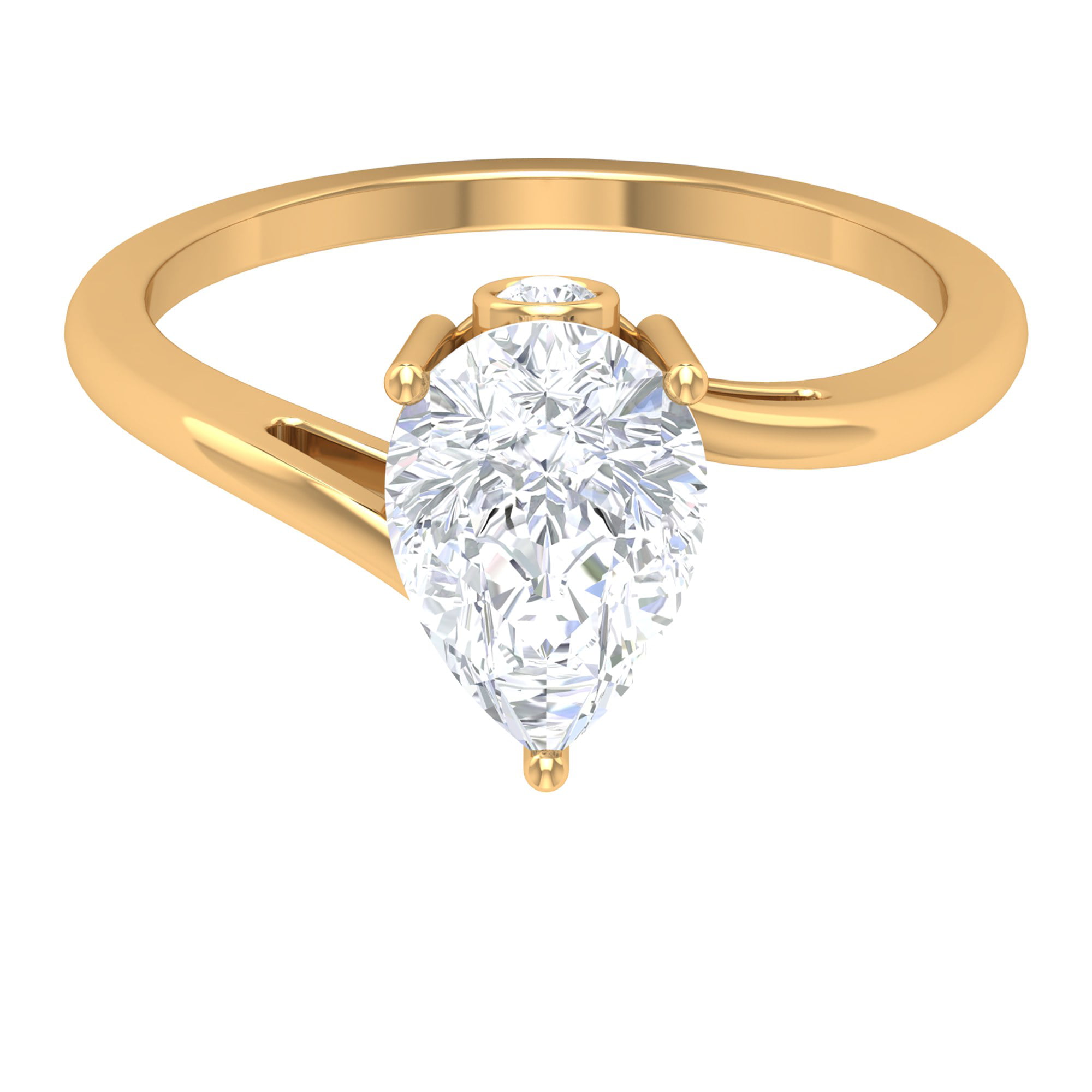 Brilliance 10 Karat Yellow Gold 1/5 CTTW Diamond Bypass Fashion Ring Women,  Adults 