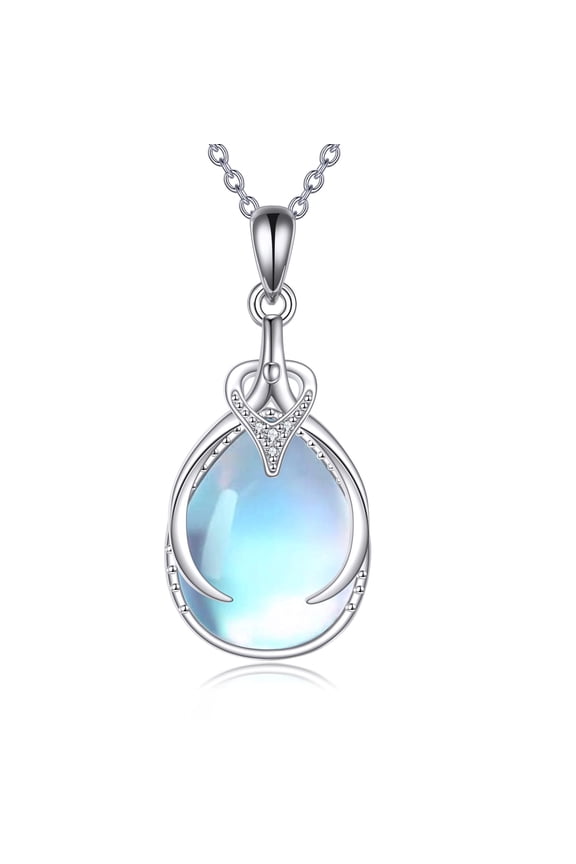 Teardrop Moonstone Necklace for Women 925 Sterling Silver Moonstone Pendant Necklace Jewelry Gifts for Mother Wife Daughter