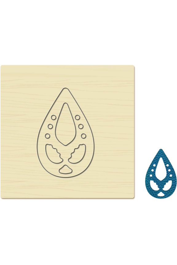 Teardrop Pattern Wood Cutting Dies with Steel DIY Metal Embossing Template Mold Paper Leather Craft Die Cuts for Scrapbooking Photo Album Decor Gift Earring Craft Making 3.9x3.9in diy