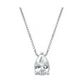 thumbnail image 1 of Teardrop Pendant Necklace, Solitaire CZ Stone, Sterling Silver 925 Chain, 1 of 2