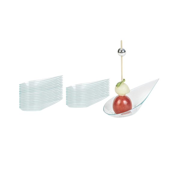 Restaurantware-4 x 2 Inch Teardrop Spoons, 100 Appetizer Spoons - Disposable, Indented Basin, Seagreen Plastic Tasting Spoons, For Weddings Or Catering