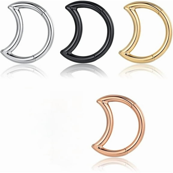 Teardrop Septum Ring Set 316 Stainless Steel Hinged Daith Piercing Jewelry Segment Clicker Rook Snug Tragus Cartilage Hoop Earring 16g