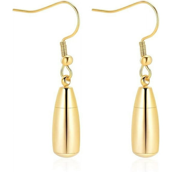 Teardrop Urn Dangle Earrings for Ashes Stainless Steel Drop Locket Cremation Pendant Keepsake Memorial Cremation Jewelry Urn Earrings for Ashes for Women