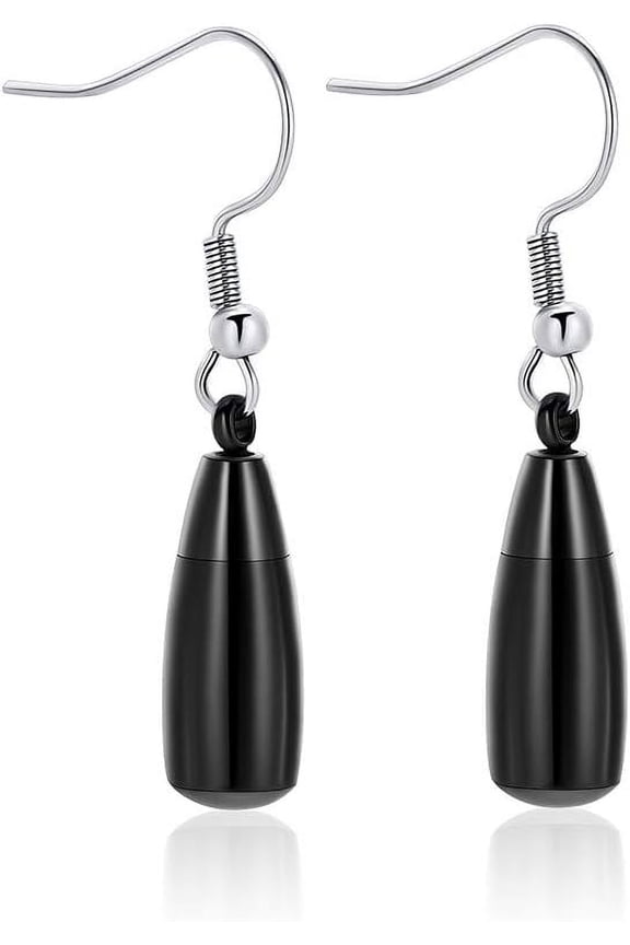 Teardrop Urn Dangle Earrings for Ashes Stainless Steel Drop Locket Cremation Pendant Keepsake Memorial Cremation Jewelry Urn Earrings for Ashes for Women